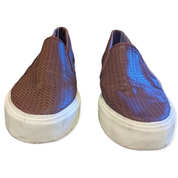 Zara Men's Laceless Sneakers Slip On Basket Weave Brown Vegan Leather 41 (US 8) - Picture 7 of 8